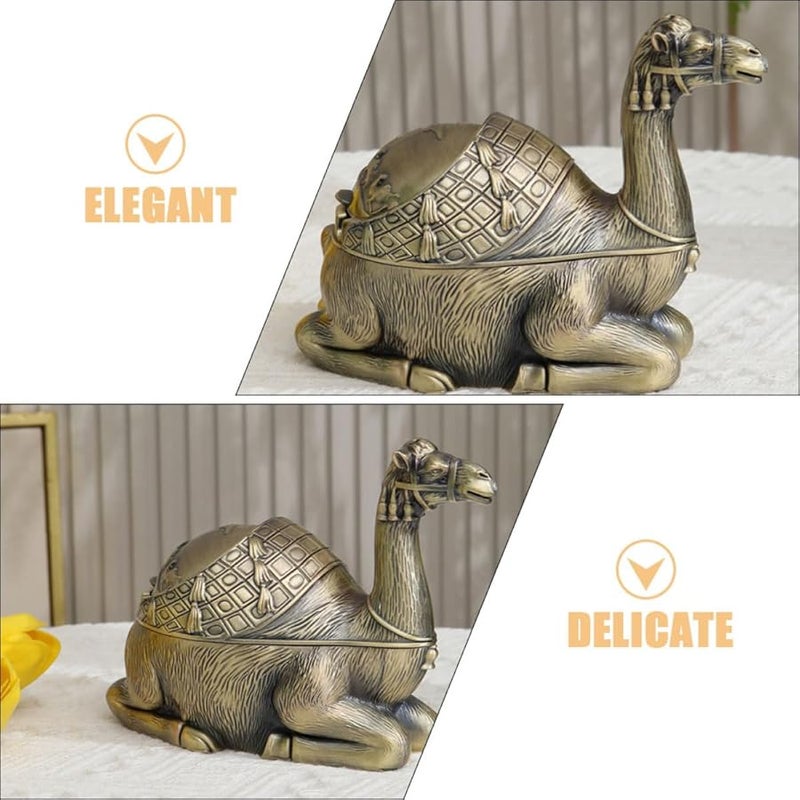 صينية سجائر معدنية قديمة مقاومة للرياح مع غطاء كبيرة للاستخدام الداخلي والخارجي بدون دخان - Image 3